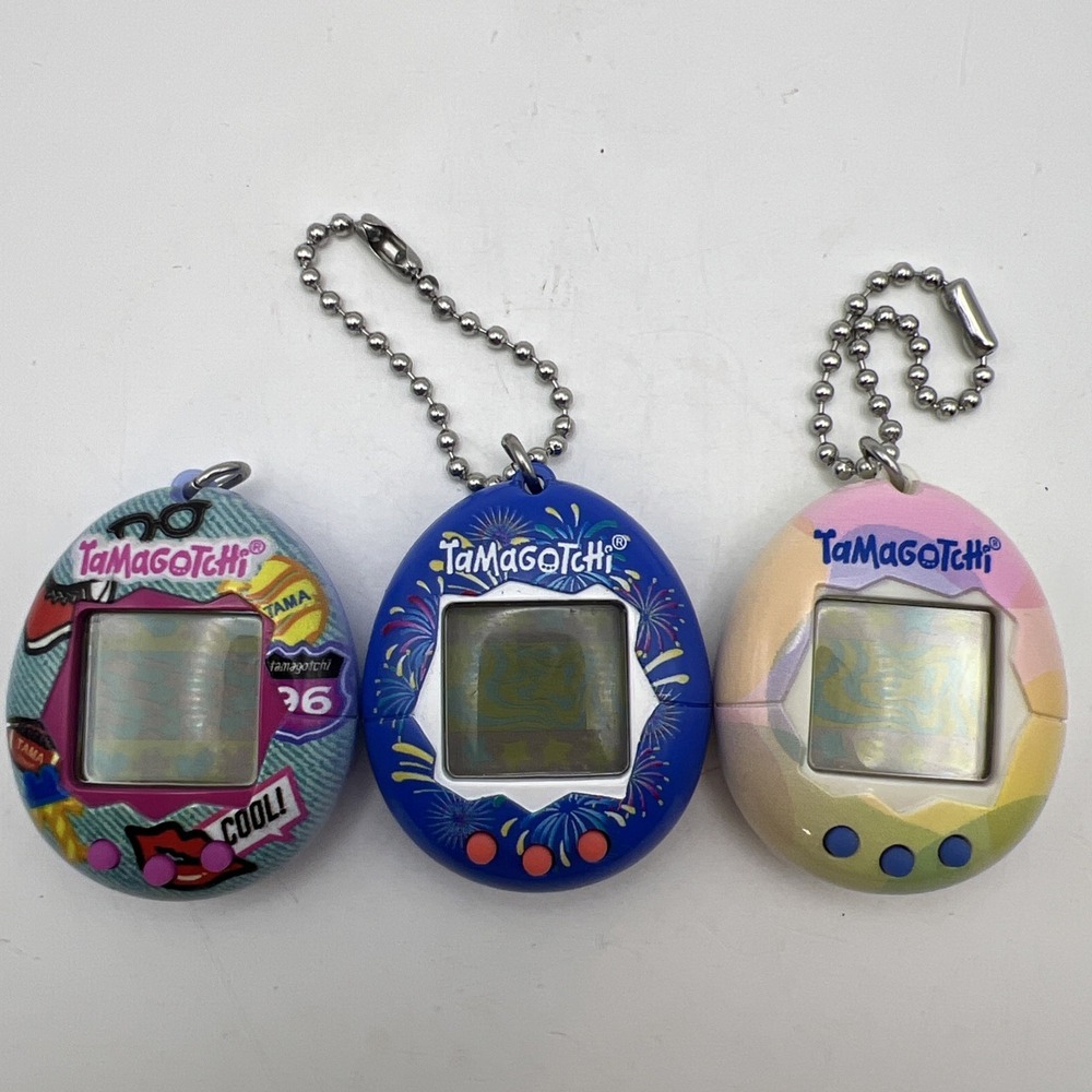 Lot 3 Bandai Original Tamagotchi Virtual Pets Tested Working Cool Tama Fireworks
